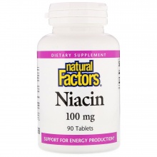 Витамины Natural Factors Niacin 90 таблеток