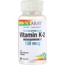 Витамины Solaray Vitamin K2 Menaquinone -7 150 mcg 30 капс
