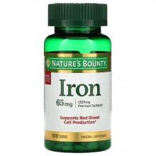 Витамины Nature's Bounty Iron 65 мг 100 таблеток