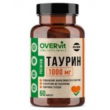 Аминокислота OVERvit Таурин 1000 мг 60 капсул